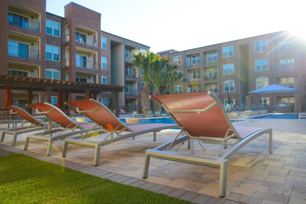 Community poolside lounge chairs